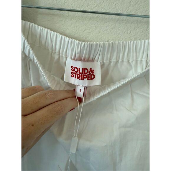 NWT Solid & Striped Addison Pleated Maxi Skirt, White, Size: L - Picture 4 of 7